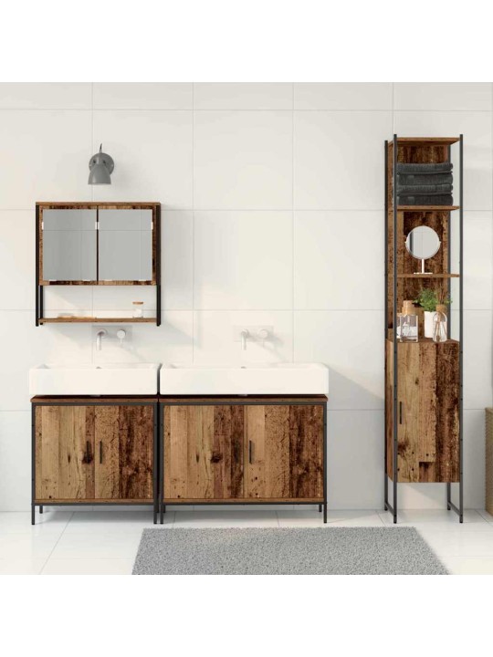 Vannas istabas mēbeļu komplekts 4 pcs brūna 33 x 33 x 185.5 cm