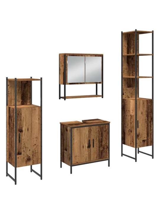 Vannas istabas mēbeļu komplekts 4 pcs brūna 33 x 33 x 185.5 cm