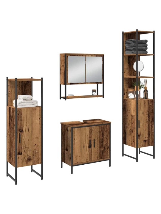 Vannas istabas mēbeļu komplekts 4 pcs brūna 33 x 33 x 185.5 cm
