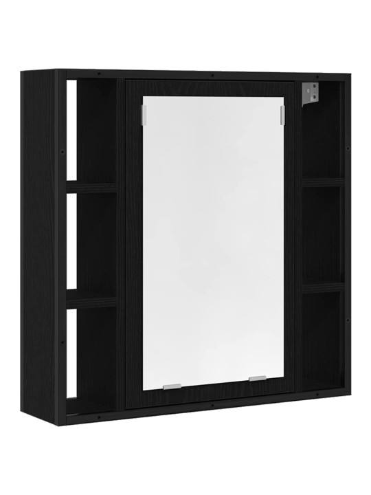 Vannas istabas skapju komplekts ar plauktu 4 pcs melns ozols