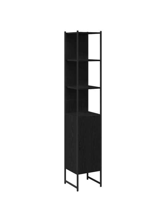 Vannas istabas skapju komplekts ar plauktu 4 pcs melns ozols