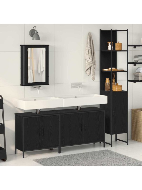 Vannas istabas mēbeļu komplekts 4 pcs melna 33 x 33 x 185.5 cm