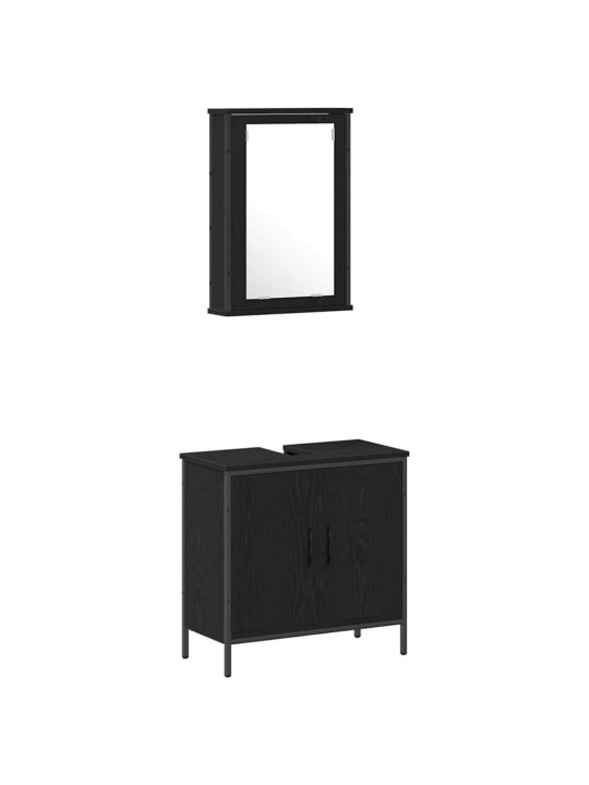 Vannas istabas mēbeļu komplekts 4 pcs melna 33 x 33 x 185.5 cm