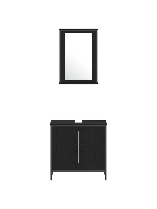 Vannas istabas mēbeļu komplekts 4 pcs melna 33 x 33 x 185.5 cm