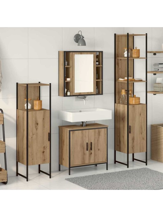 Vannas istabas mēbeļu komplekts 4 pcs brūna 33 x 33 x 185.5 cm