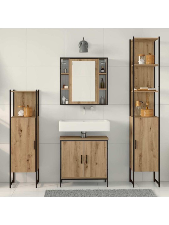 Vannas istabas mēbeļu komplekts 4 pcs brūna 33 x 33 x 185.5 cm