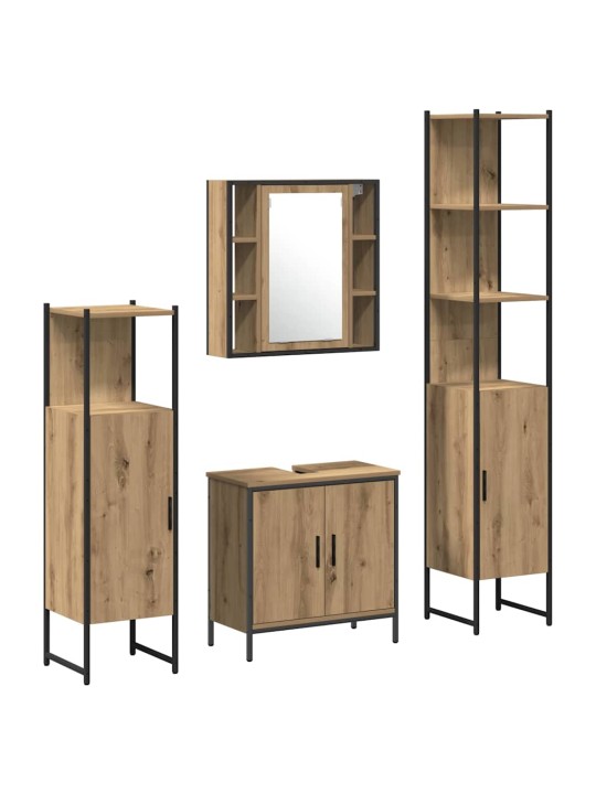 Vannas istabas mēbeļu komplekts 4 pcs brūna 33 x 33 x 185.5 cm