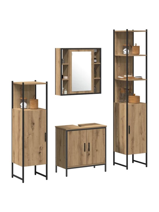 Vannas istabas mēbeļu komplekts 4 pcs brūna 33 x 33 x 185.5 cm