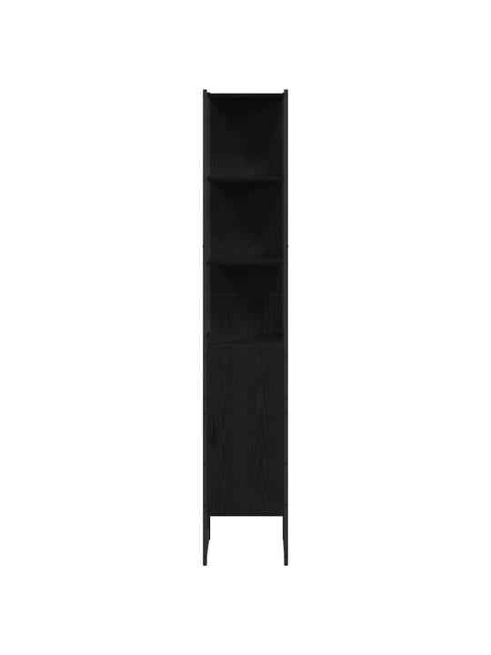 Vannas istabas skapju komplekts ar plauktu 4 pcs melns ozols