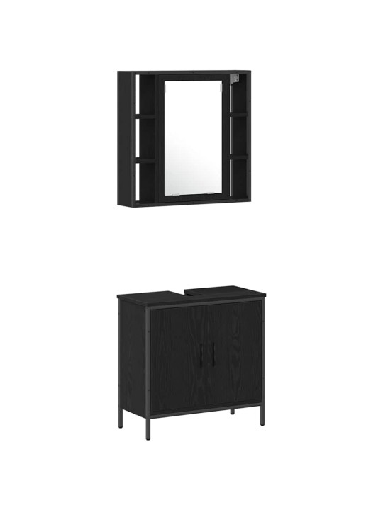 Vannas istabas mēbeļu komplekts 4 pcs melna 33 x 33 x 185.5 cm