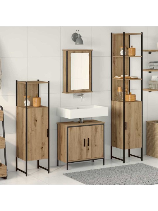 Vannas istabas mēbeļu komplekts 4 pcs brūna 33 x 33 x 185.5 cm