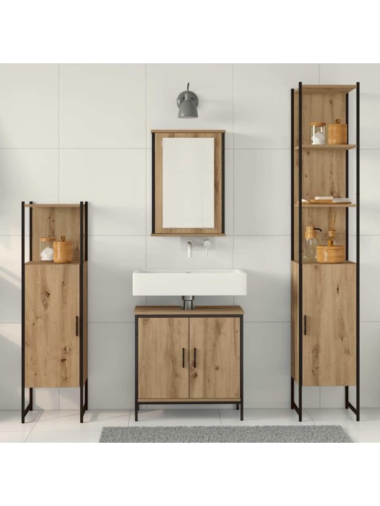 Vannas istabas mēbeļu komplekts 4 pcs brūna 33 x 33 x 185.5 cm