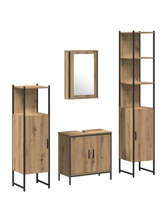 Vannas istabas mēbeļu komplekts 4 pcs brūna 33 x 33 x 185.5 cm