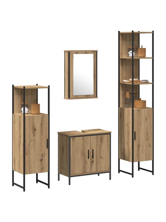 Vannas istabas mēbeļu komplekts 4 pcs brūna 33 x 33 x 185.5 cm