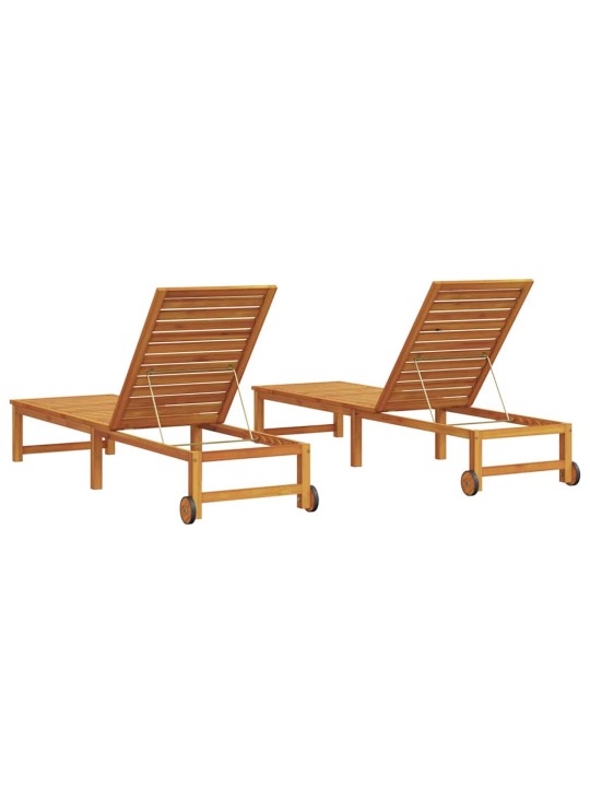 Sauļošanās krēsls 2-persona 2 pcs brūna 53 x 202 x 89cm