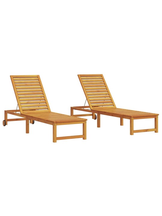 Sauļošanās krēsls 2-persona 2 pcs brūna 53 x 202 x 89cm