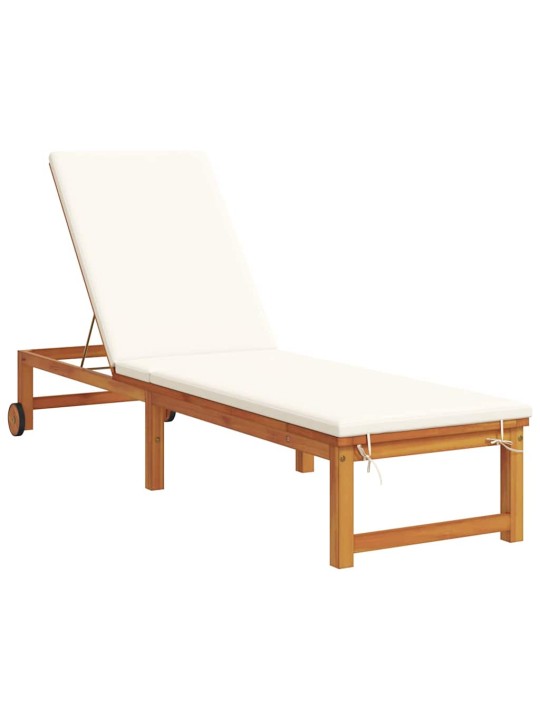 Sauļošanās krēsls ar spilvenu 2 pcs brūna 53 x 202 x 89cm