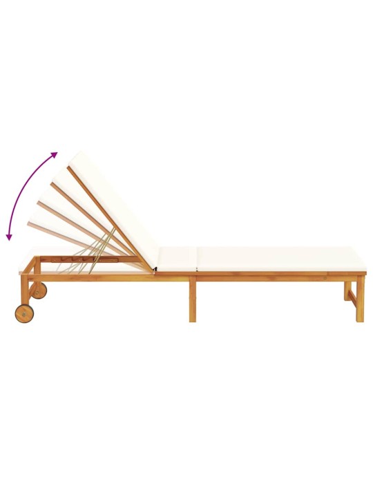 Sauļošanās krēsls ar spilvenu 2 pcs brūna 53 x 202 x 89cm
