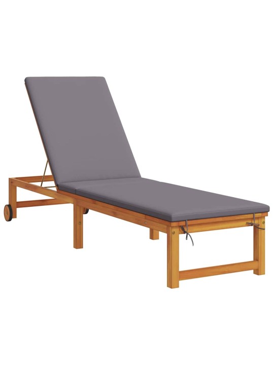 Sauļošanās krēsls ar spilvenu 2 pcs brūna 53 x 202 x 89cm