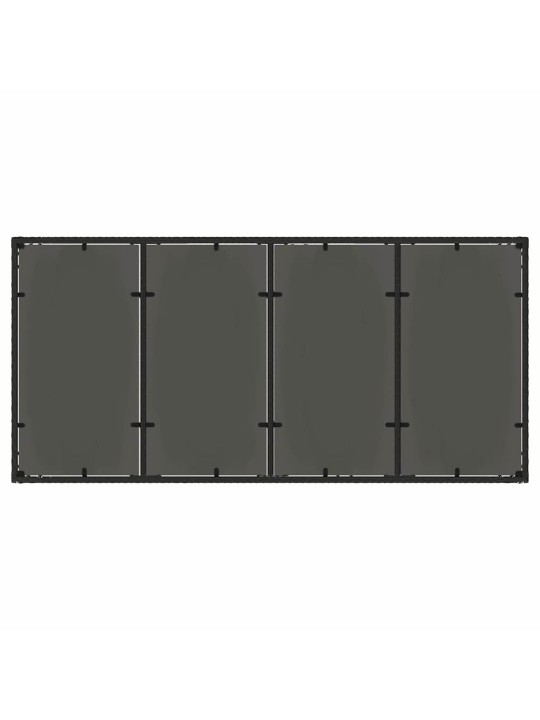 Dārza ēdamgalds 7 pcs melna poliūtu rotangpalma