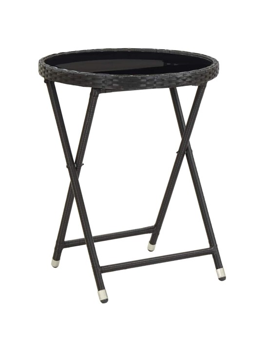 Dārza bistro komplekts 3 pcs melna poliūtu rotangpalma