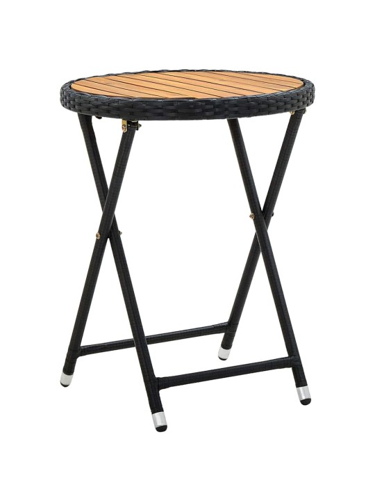 Dārza bistro komplekts 3 pcs melna poliūtu rotangpalma