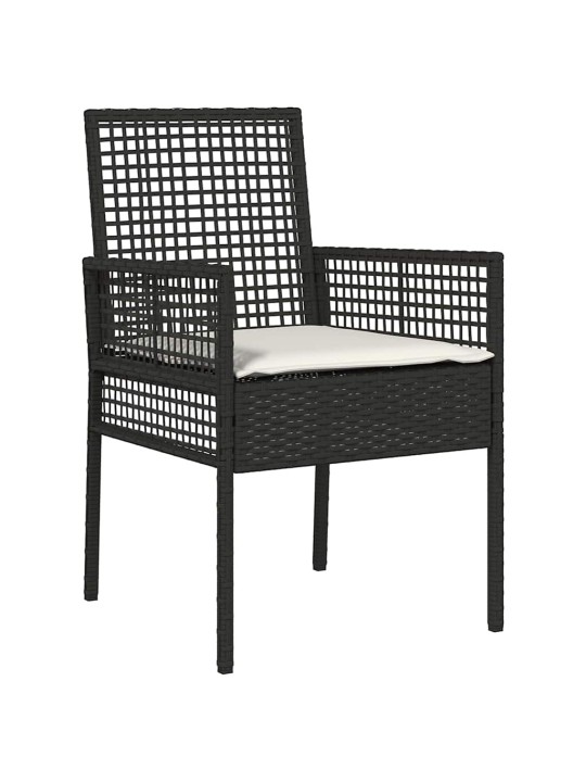 Dārza bistro komplekts 3 pcs melna poliūtu rotangpalma