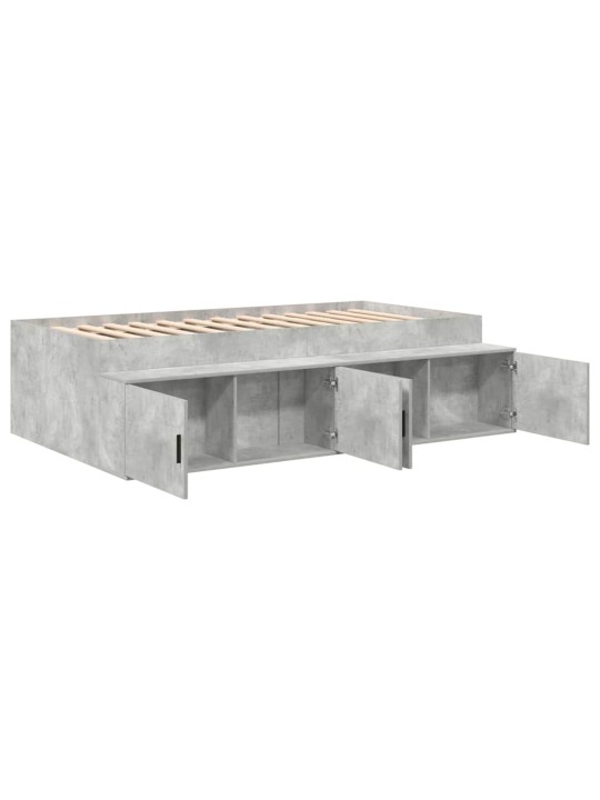 Gultas ar uzglabāšanas vietu betona pelēka 100 x 200 cm