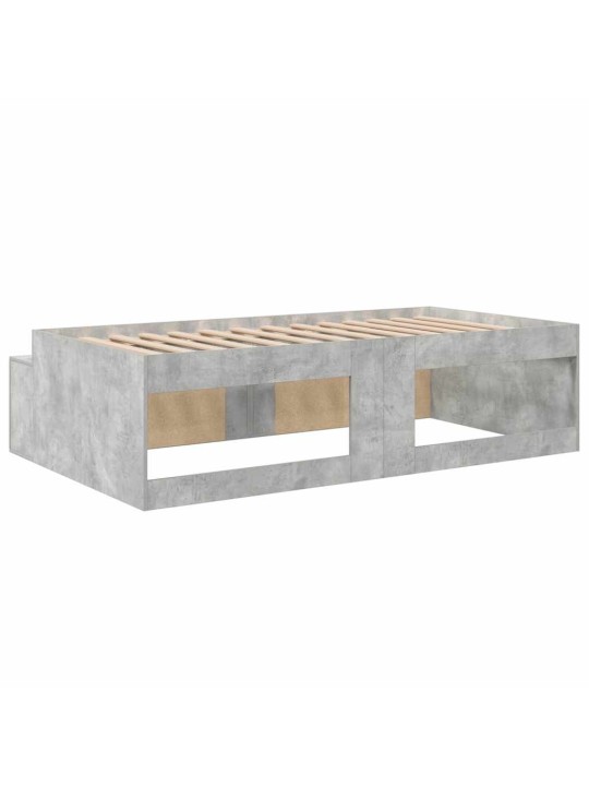 Gultas ar uzglabāšanas vietu betona pelēka 100 x 200 cm