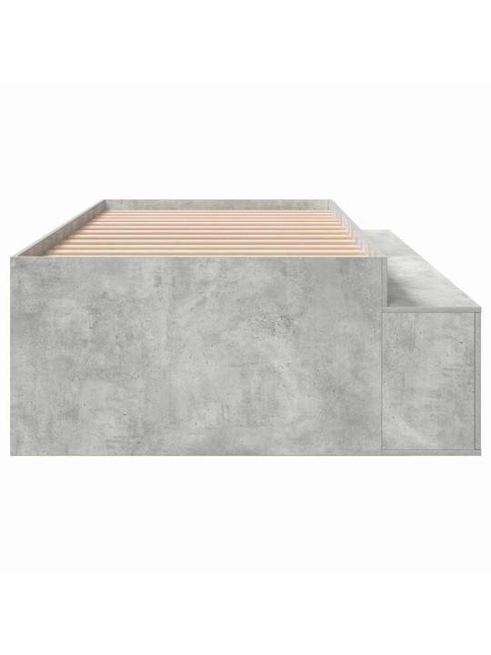 Gultas ar uzglabāšanas vietu betona pelēka 100 x 200 cm