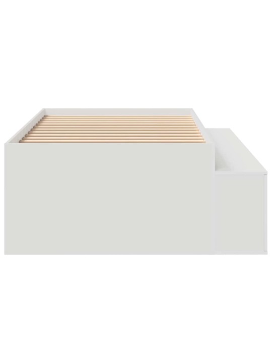Gultas ar uzglabāšanas vietu ar uzglabāšanu balts 90 x 200 cm