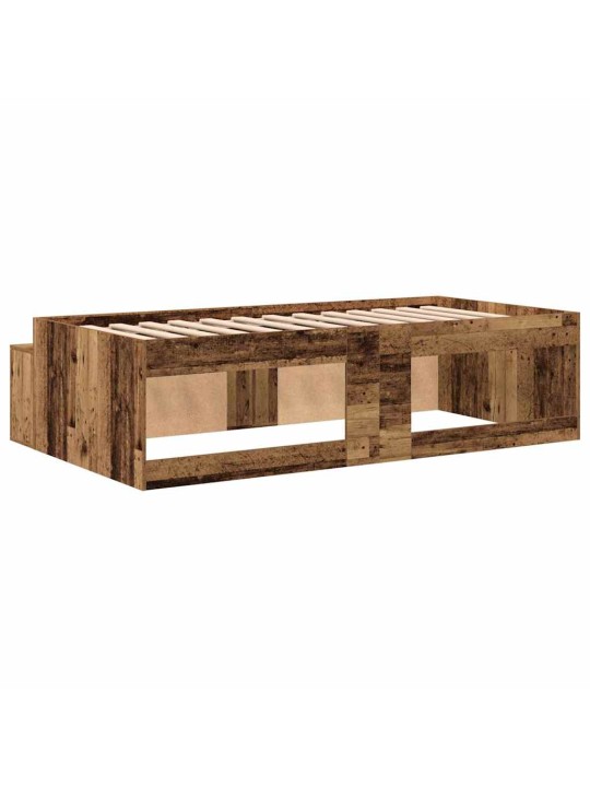 Gultas ar uzglabāšanas vietu vecs koks 90 x 200 cm