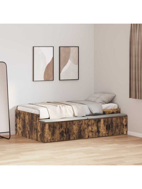 Gultas ar uzglabāšanas vietu dūmakaina ozolkoka 80 x 200 cm