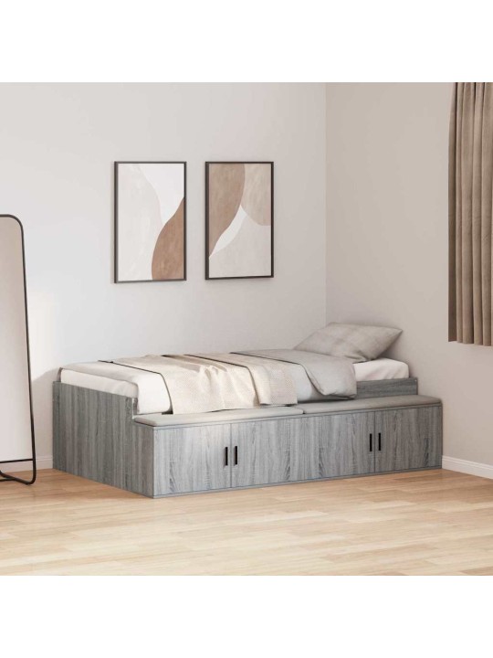 Gultas ar uzglabāšanas vietu pelēka sonomas ozola 80 x 200 cm