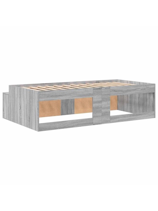 Gultas ar uzglabāšanas vietu pelēka sonomas ozola 80 x 200 cm