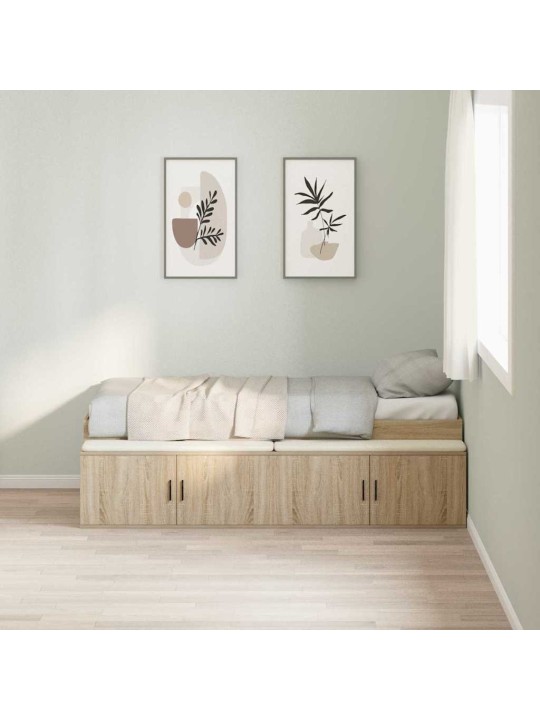 Gultas ar uzglabāšanas vietu sonomas ozola 90 x 190 cm