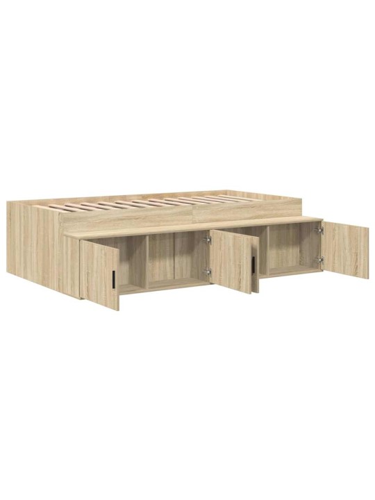 Gultas ar uzglabāšanas vietu sonomas ozola 90 x 190 cm