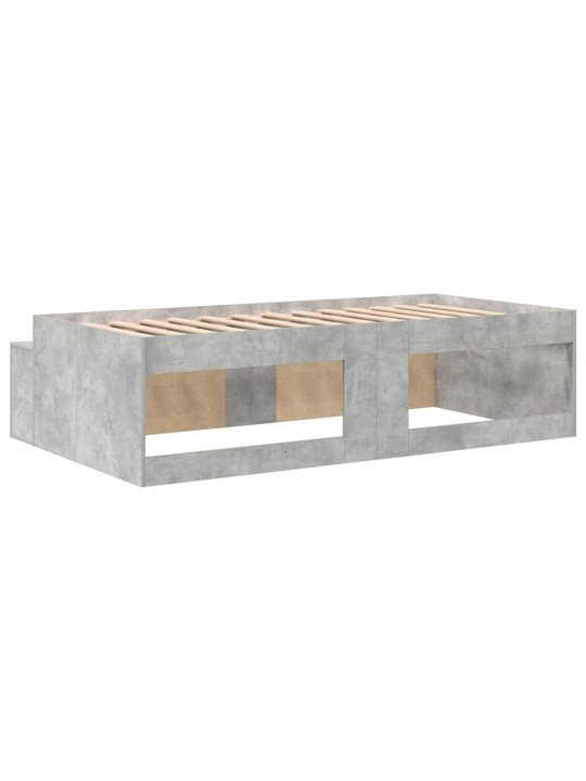 Gultas ar uzglabāšanas vietu betona pelēka 75 x 190 cm
