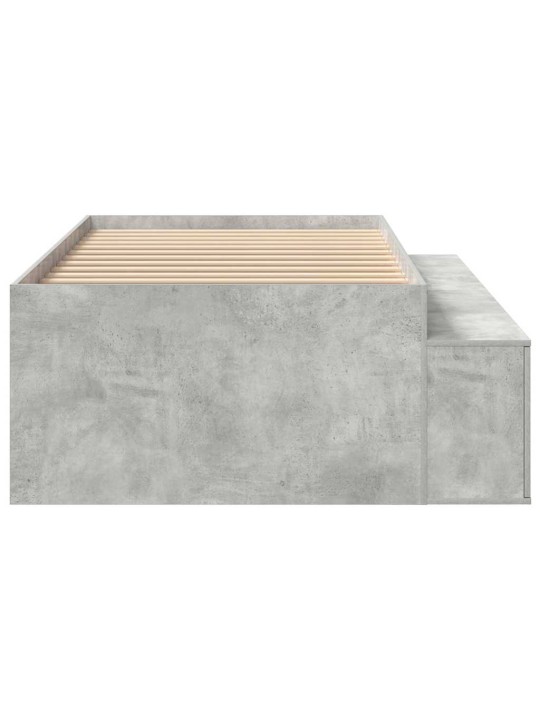 Gultas ar uzglabāšanas vietu betona pelēka 75 x 190 cm