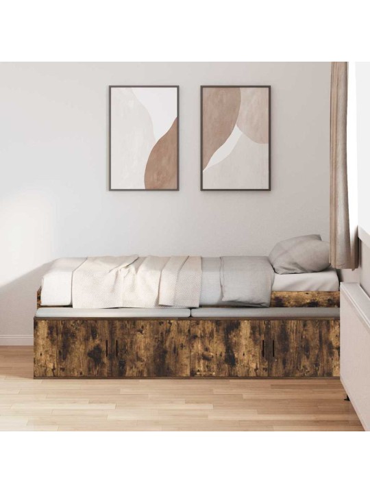 Gultas ar uzglabāšanas vietu dūmakaina ozolkoka 75 x 190 cm