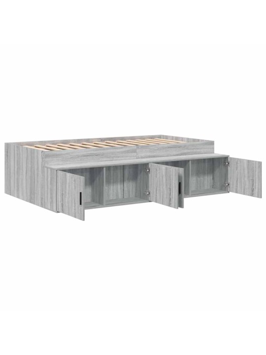 Gultas ar uzglabāšanas vietu pelēka sonomas ozola 75 x 190 cm