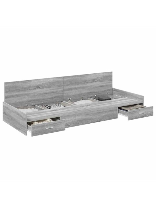Gultas ar uzglabāšanas vietu ar atvilktni pelēks sonoma 100 x 200 cm