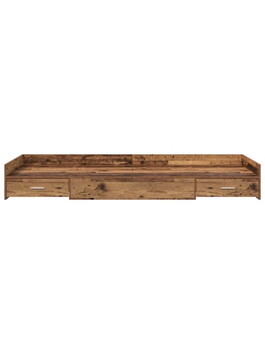 Gultas ar uzglabāšanas vietu vecs koks 100 x 200 cm inženierijas koks
