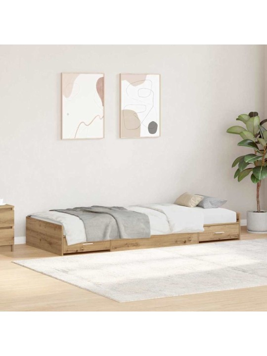 Gultas ar uzglabāšanas vietu ar atvilktni artisānā ozols 100 x 200 cm