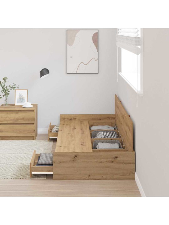 Gultas ar uzglabāšanas vietu ar atvilktni artisānā ozols 100 x 200 cm