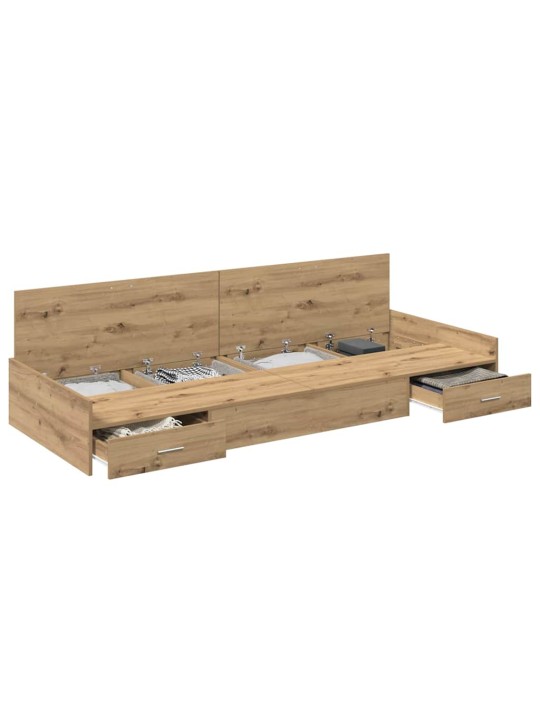 Gultas ar uzglabāšanas vietu ar atvilktni artisānā ozols 100 x 200 cm