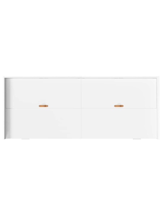 Gultas ar uzglabāšanas vietu balts 80 x 200 cm inženierijas koks