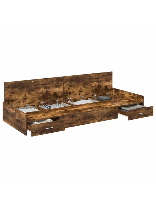 Gultas ar uzglabāšanas vietu vecs koks 75 x 190 cm inženierijas koks