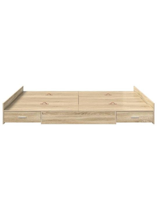 Gultas ar uzglabāšanas vietu sonomas ozola 200 x 200 cm