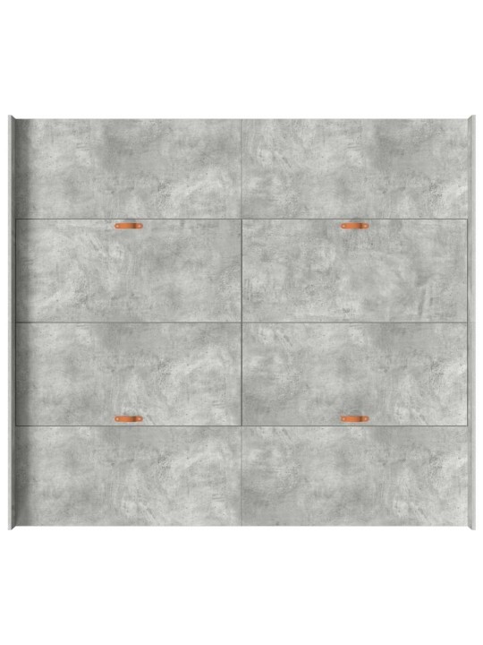 Gultas ar uzglabāšanas vietu betona pelēka 200 x 200 cm